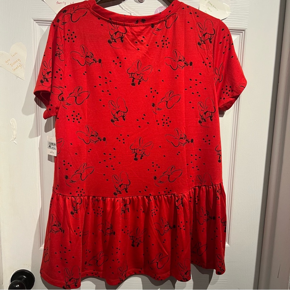 Disney Parks Minnie Mouse Tunic Peplum Top NWT Medium - Picture 4 of 8